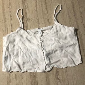 Forever 21 | White Crop Top | Size M | Button Down
